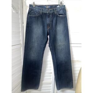 Lucky Brand Jeans Women’s 32x32 181 Relaxed Straight Dark Wash Blue Denim Cotton